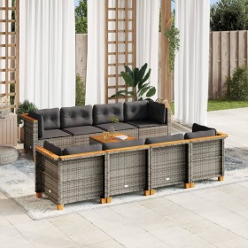 9-piece garden furniture set and gray synthetic rattan cushions by vidaXL, Garden sets - Ref: Foro24-3261768, Price: 652,99 €...