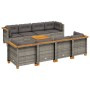 Set de muebles de jardín 9 pzas y cojines ratán sintético gris de vidaXL, Conjuntos de jardín - Ref: Foro24-3261768, Precio: ...