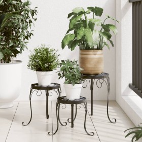 Soportes para plantas 3 uds cerámica negro y blanco de vidaXL, Soportes para macetas - Ref: Foro24-4003395, Precio: 80,56 €, ...