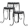 Soportes para plantas 3 uds cerámica negro y blanco de vidaXL, Soportes para macetas - Ref: Foro24-4003395, Precio: 80,65 €, ...