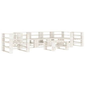 7-Piece White Wood Garden Pallet Furniture Set by vidaXL, Garden sets - Ref: Foro24-3052183, Price: 501,99 €, Discount: %