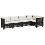 Set de muebles de jardín 5 pzas y cojines ratán sintético negro de vidaXL, Conjuntos de jardín - Ref: Foro24-3261812, Precio:...