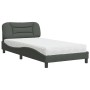 Cama con colchón tela gris oscuro 100x200 cm de vidaXL, Camas y somieres - Ref: Foro24-3208514, Precio: 315,34 €, Descuento: %