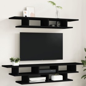 Muebles de TV de pared madera de ingeniería negro de vidaXL, Muebles TV - Ref: Foro24-840731, Precio: 77,43 €, Descuento: %