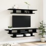 Black engineered wood wall TV cabinets by vidaXL, TV Furniture - Ref: Foro24-840731, Price: 77,43 €, Discount: %