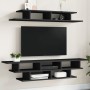 Black engineered wood wall TV cabinets by vidaXL, TV Furniture - Ref: Foro24-840731, Price: 77,43 €, Discount: %