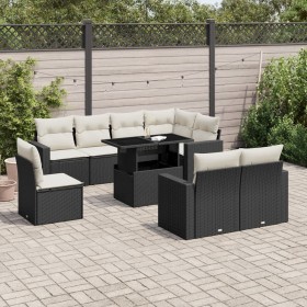 8-teiliges Gartensofa-Set und schwarze synthetische Rattankissen von vidaXL, Gartensets - Ref: Foro24-3267406, Preis: 694,16 ...