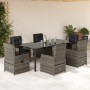 Garden dining set 7 pieces and gray synthetic rattan cushions by vidaXL, Garden sets - Ref: Foro24-3262866, Price: 793,11 €, ...