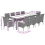 Set comedor jardín 11 pzas cojines ratán sintético vidrio negro de vidaXL, Conjuntos de jardín - Ref: Foro24-3278734, Precio:...