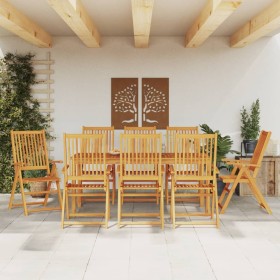 Garden dining set 9 pieces solid acacia wood by vidaXL, Garden sets - Ref: Foro24-3295259, Price: 728,94 €, Discount: %