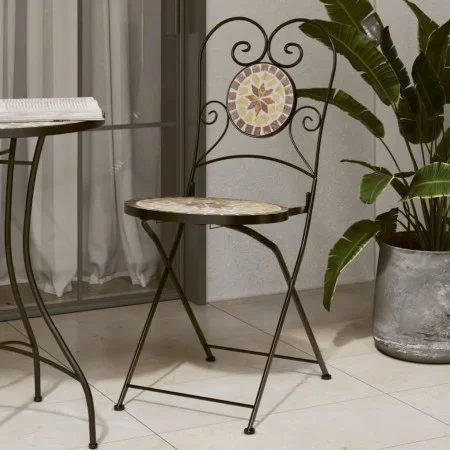 Folding bistro chairs 2 pcs terracotta and white ceramic by vidaXL, Garden chairs - Ref: Foro24-4003407, Price: 165,48 €, Dis...