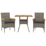 3-piece garden dining set with gray acacia PE rattan cushions by vidaXL, Garden sets - Ref: Foro24-3278699, Price: 237,17 €, ...