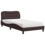 Cama con colchón tela marrón oscuro 100x200 cm de vidaXL, Camas y somieres - Ref: Foro24-3208516, Precio: 311,95 €, Descuento: %