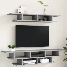 Betongraue Wand-TV-Schränke aus Holzwerkstoff von vidaXL, TV-Möbel - Ref: Foro24-840733, Preis: 58,99 €, Rabatt: %