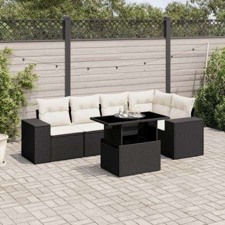 6-piece garden sofa set and black synthetic rattan cushions by vidaXL, Garden sets - Ref: Foro24-3269146, Price: 463,99 €, Di...