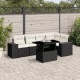 6-teilige Gartensofagarnitur und schwarze synthetische Rattankissen von vidaXL, Gartensets - Ref: Foro24-3269146, Preis: 463,...