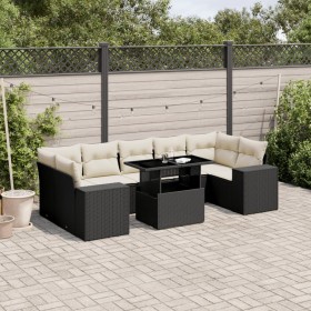 8-teiliges Gartensofa-Set und schwarze synthetische Rattankissen von vidaXL, Gartensets - Ref: Foro24-3269036, Preis: 611,88 ...