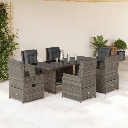 Garden dining set 7 pieces and gray synthetic rattan cushions by vidaXL, Garden sets - Ref: Foro24-3262783, Price: 753,95 €, ...