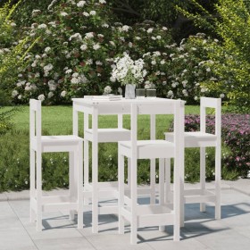 Garden table set and high stools 5 pieces white pine wood by vidaXL, Garden sets - Ref: Foro24-3154741, Price: 258,64 €, Disc...