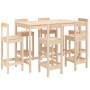 Garden table set and high stools 7 pieces solid pine wood by vidaXL, Garden sets - Ref: Foro24-3154760, Price: 394,61 €, Disc...