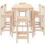 Garden table set and high stools 7 pieces solid pine wood by vidaXL, Garden sets - Ref: Foro24-3154760, Price: 394,61 €, Disc...