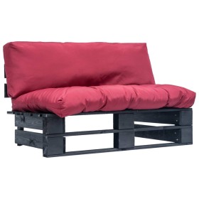 Garden pallet sofa with red cushions made of pine wood by vidaXL, Outdoor sofas - Ref: Foro24-277412, Price: 104,99 €, Discou...