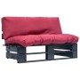 Garden pallet sofa with red cushions made of pine wood by vidaXL, Outdoor sofas - Ref: Foro24-277412, Price: 104,40 €, Discou...