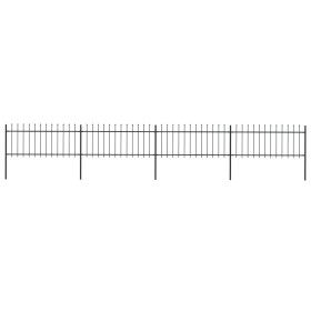 Garden fence with black steel spear points 6.8x0.8 m by vidaXL, fence panels - Ref: Foro24-277605, Price: 284,07 €, Discount: %