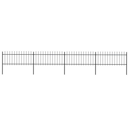 Garden fence with black steel spear points 6.8x0.8 m by vidaXL, fence panels - Ref: Foro24-277605, Price: 284,07 €, Discount: %