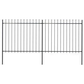 Garden fence with black steel spear points 3.4x1.5 m by vidaXL, fence panels - Ref: Foro24-277630, Price: 150,40 €, Discount: %