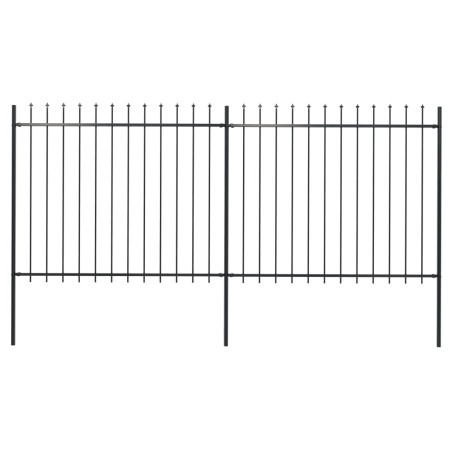 Garden fence with black steel spear points 3.4x1.5 m by vidaXL, fence panels - Ref: Foro24-277630, Price: 163,11 €, Discount: %