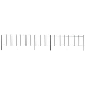 Garden fence with black steel spear points 8.5x1.2 m by vidaXL, fence panels - Ref: Foro24-277624, Price: 360,02 €, Discount: %