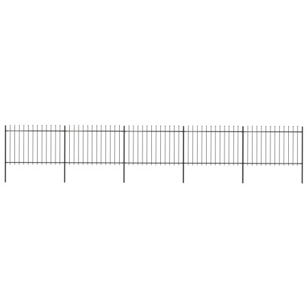 Garden fence with black steel spear points 8.5x1.2 m by vidaXL, fence panels - Ref: Foro24-277624, Price: 360,02 €, Discount: %