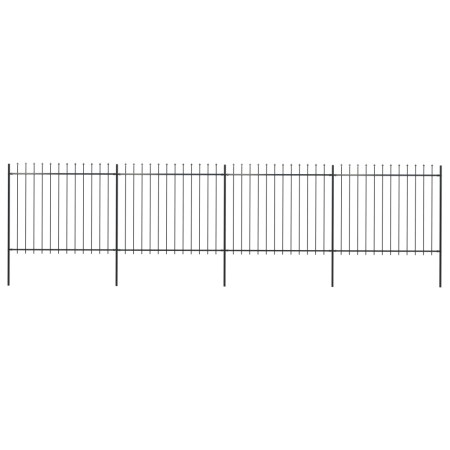 Garden fence with black steel spear points 6.8x1.5 m by vidaXL, fence panels - Ref: Foro24-277632, Price: 315,68 €, Discount: %