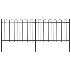 Garden fence with black steel arrowhead tips 3.4x1.2 m by vidaXL, fence panels - Ref: Foro24-277666, Price: 145,99 €, Discoun...