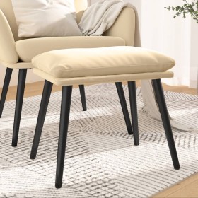 Cream white velvet footrest 45x29.5x35 cm by vidaXL, Ottomans - Ref: Foro24-341513, Price: 40,99 €, Discount: %