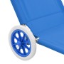 Folding sun lounger with canopy and gray steel wheels by vidaXL, Loungers - Ref: Foro24-44322, Price: 66,38 €, Discount: %