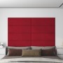 Paneles de pared 12 uds terciopelo rojo tinto 90x30 cm 3,24 m² de vidaXL, Recubrimiento de paredes - Ref: Foro24-343923, Prec...