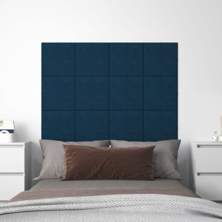 Wall panels 12 units blue velvet 30x30 cm 1.08 m² by vidaXL, Wall covering - Ref: Foro24-344041, Price: 35,26 €, Discount: %