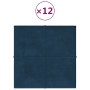 Wall panels 12 units blue velvet 30x30 cm 1.08 m² by vidaXL, Wall covering - Ref: Foro24-344041, Price: 35,26 €, Discount: %