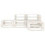 Set of 4 white wooden pallet furniture pieces for the garden by vidaXL, Garden sets - Ref: Foro24-3052173, Price: 249,77 €, D...