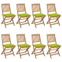 Folding garden chairs 8 units and solid acacia wood cushions by vidaXL, Garden chairs - Ref: Foro24-3075047, Price: 407,69 €,...