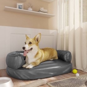 Gray synthetic leather foam dog bed 60x42 cm by vidaXL, Beds for dogs - Ref: Foro24-171316, Price: 34,99 €, Discount: %