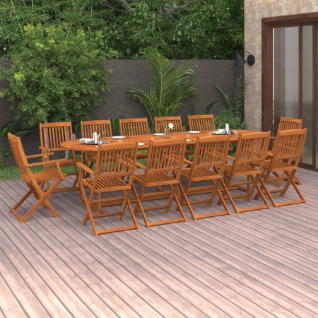 Set de comedor de jardín 13 piezas madera maciza de acacia de vidaXL, Conjuntos de jardín - Ref: Foro24-3086979, Precio: 968,...