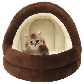 Cama para gatos color marrón y crema 50x50x45 cm de vidaXL, Camas para gatos - Ref: Foro24-171400, Precio: 36,99 €, Descuento: %