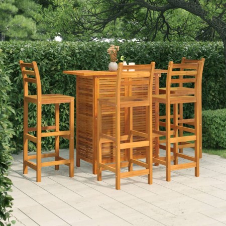 5-piece solid acacia wood bar furniture set for garden by vidaXL, Garden sets - Ref: Foro24-3115999, Price: 460,53 €, Discoun...