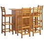 5-piece solid acacia wood bar furniture set for garden by vidaXL, Garden sets - Ref: Foro24-3115999, Price: 460,53 €, Discoun...