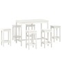 7-teiliges Bar-Set massives Zirbenholz weiß von vidaXL, Möbelsets für Küchen und Esszimmer - Ref: Foro24-3124708, Preis: 457,...