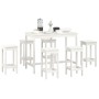 7-teiliges Bar-Set massives Zirbenholz weiß von vidaXL, Möbelsets für Küchen und Esszimmer - Ref: Foro24-3124708, Preis: 452,...