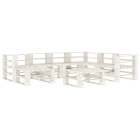 8-Piece White Wood Garden Pallet Furniture Set by vidaXL, Garden sets - Ref: Foro24-3052168, Price: 539,89 €, Discount: %